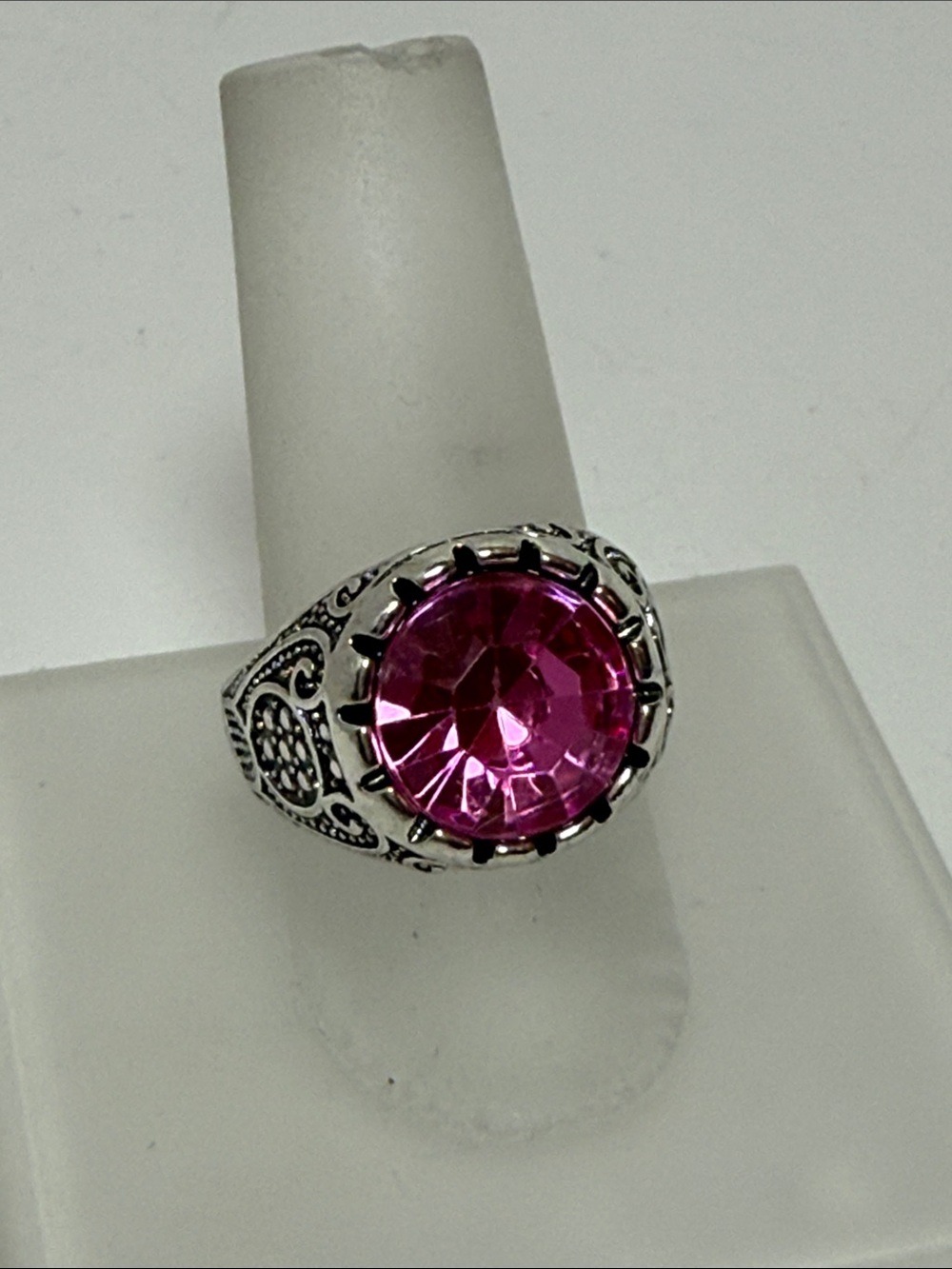 Pink Vintage-Style Crystal Cocktail Ring - MEN’s Jewelry